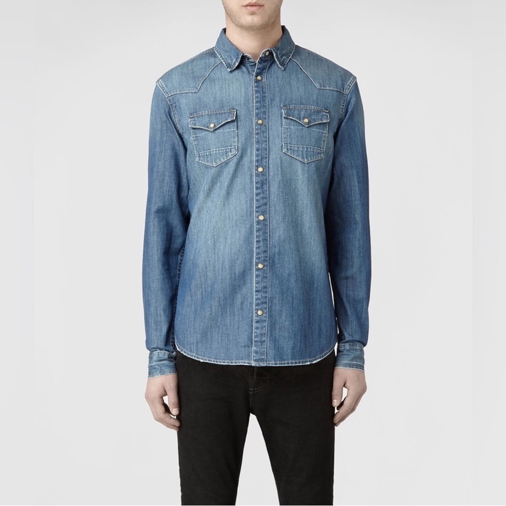 AllSaints
 LONGWAVE DENIM SHIRT